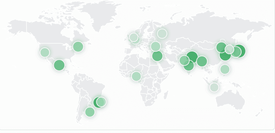 World map performance mockup